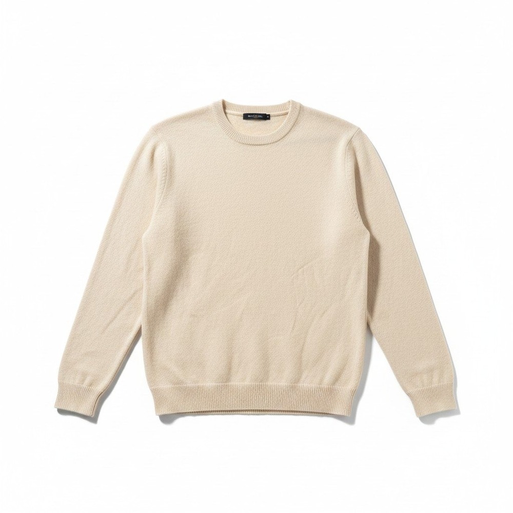 Unbranded Cashmere Crewneck Sweater Medium Cream 100% Cashmere Minimalist Luxury